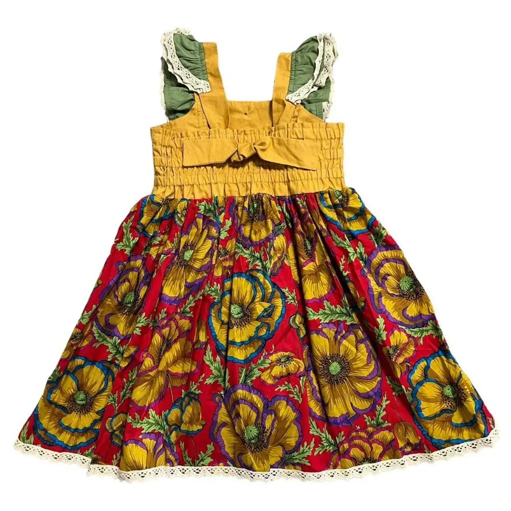 Widdle Me Sz 4 Bold Floral Lace & Ruffles Dress